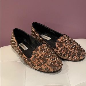 Steve Madden leopard studded loafers